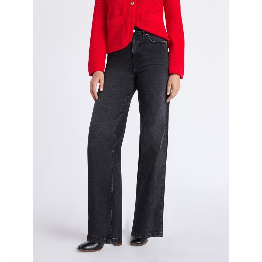 Free Assembly Wide Leg Jeans | Faded Black